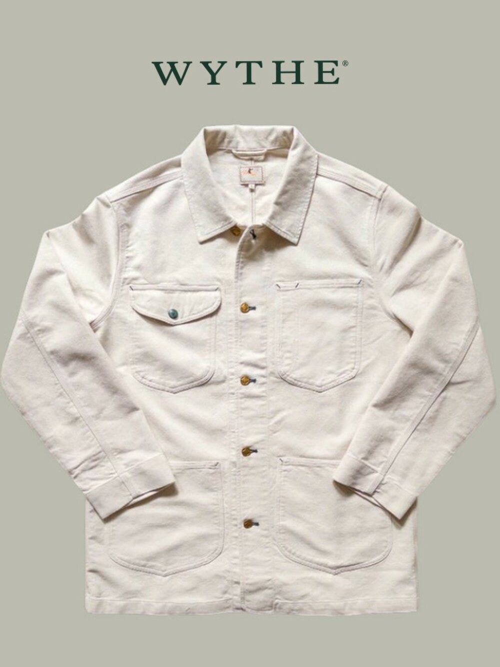 Wythe Heavyweight Pinpoint Canvas Barn Jacket Unbleached Medium NWT Workwear